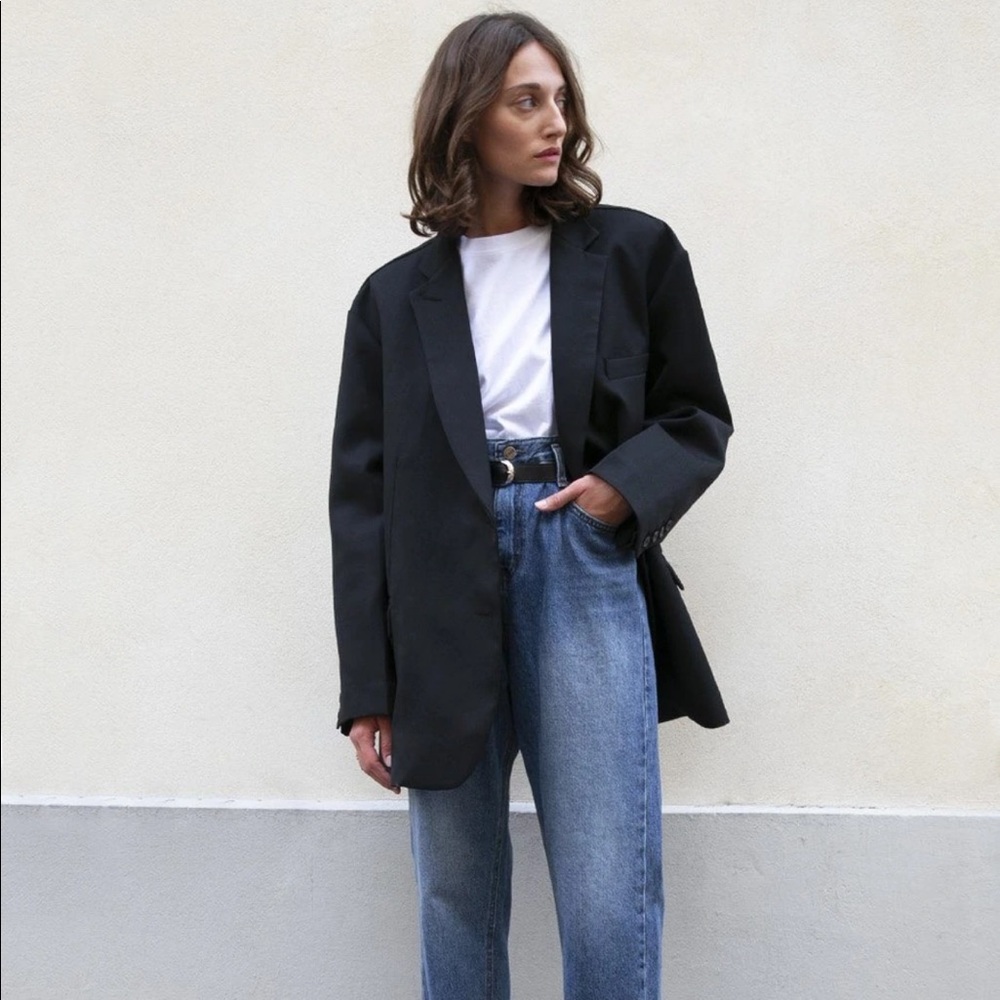 FRANKIE OVERSIZED BOYFRIEND BLAZER - BLACK